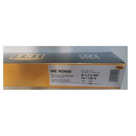 140 elettrodi basici da riporto RD - 600 55 HRC 3.2x450mm